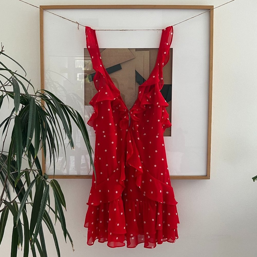 For Love And Lemons Analisa Red Polka Dot Mini Dress